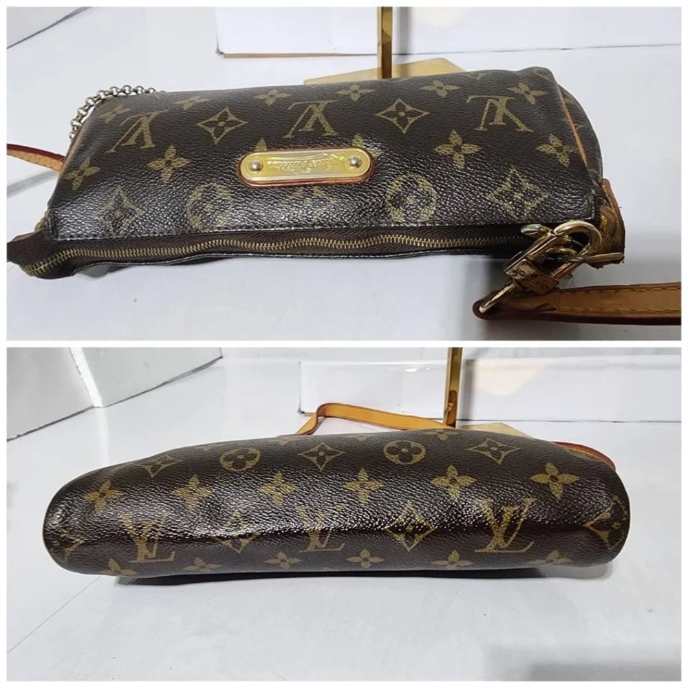 SOLD***Authentic Louis Vuitton LV Monogram Eva Pochette Bag Brown - Picture 9 of 14